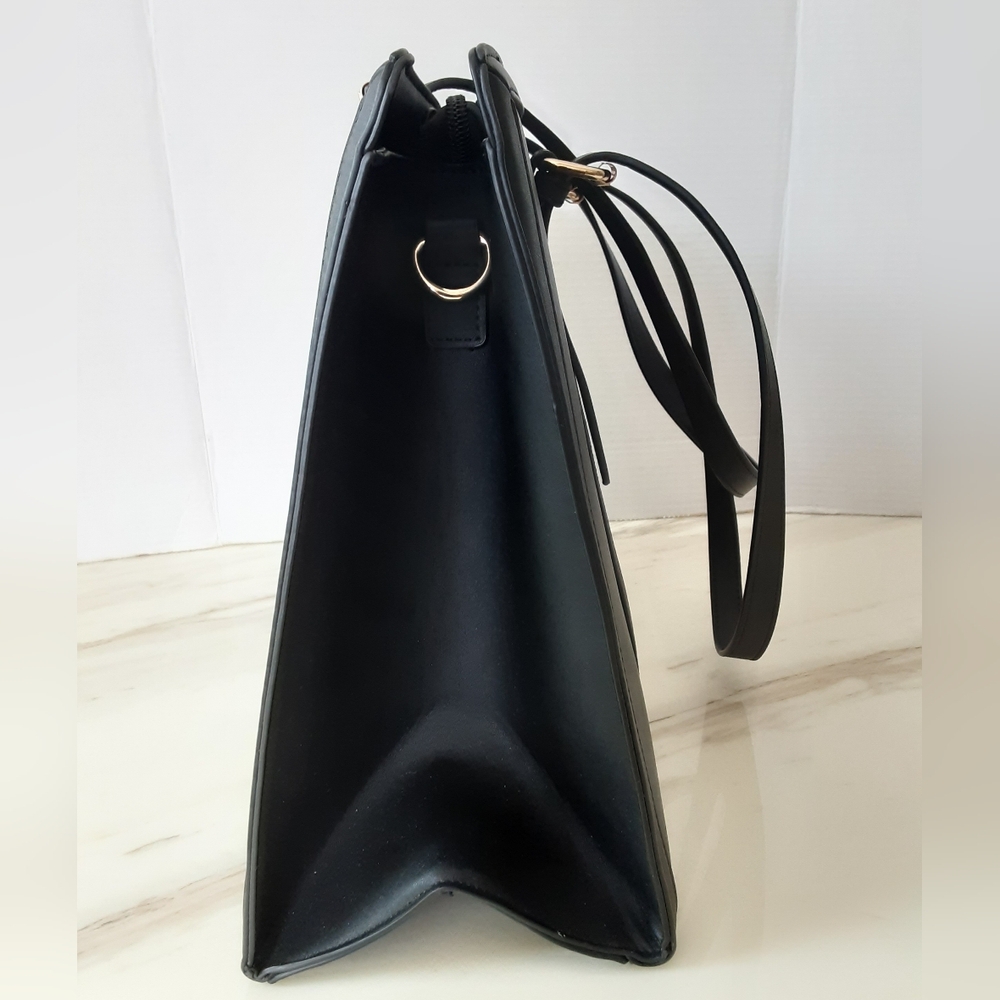 LOVEVOOK Laptop Bag Lightweight Black PU Leather Large Shoulder | Satchel Bag - Picture 3 of 12